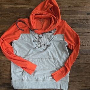 American Eagle Outfitters Gray and Orange Hoodie